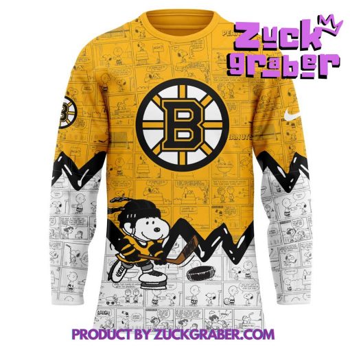 Boston Bruins Anniversary of Peanuts Hockey Jersey