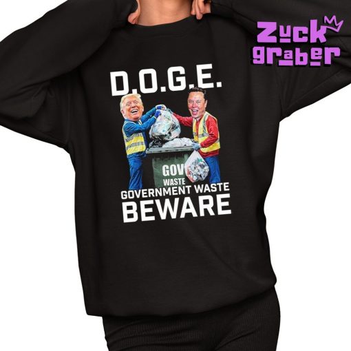 Trump And Elon Musk Doge Government Waste Beware Premium Shirt